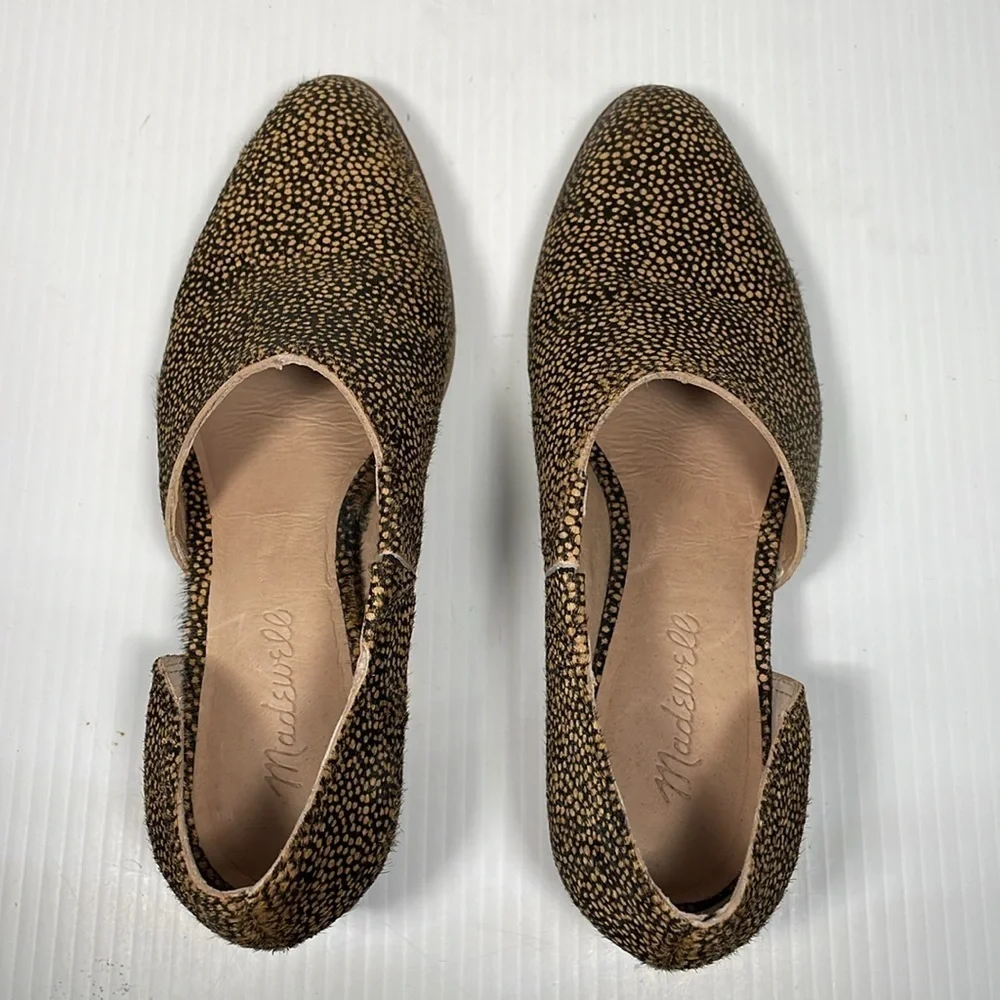 Madewell The Lucie Bootie Sz 7 Leather Brown Cutout Flat Calf Hair Upper Slip-On - Picture 15 of 16